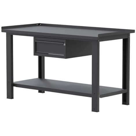 Banco da lavoro SOGI X3N101A - 1.5 m - piano in acciaio - 1 cassetto - grigio antracite (1/5)