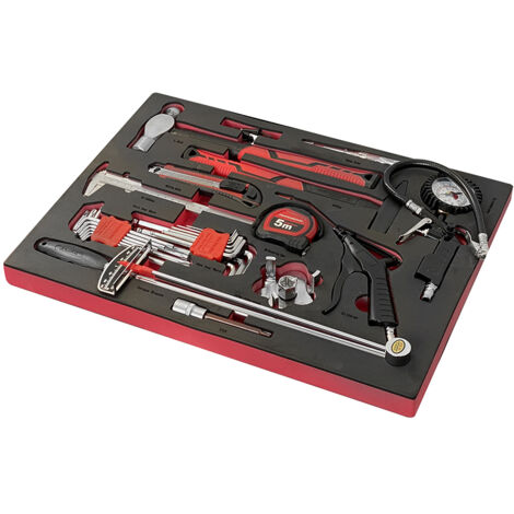Assortimento di 29 utensili SOGI TER-25 - martelli - set di chiavi varie misure - pistola aria e pneumatici - per auto