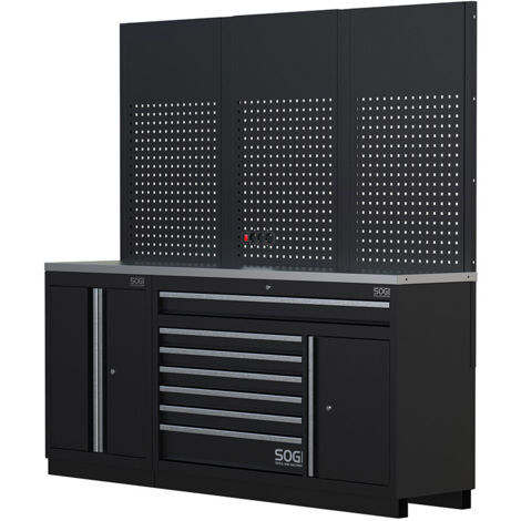 Arredamento modulare per officina e garage SOGI ARR-OFF-2040-B - piano in acciaio - 2040x466x2000 mm