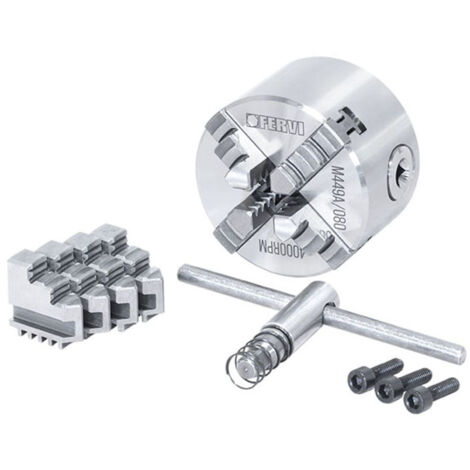 Fervi M449A/080 Mandrino a 4+4 griffe di precisione autocentrante per tornio (1/3)