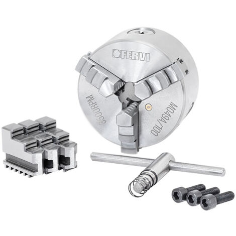 Mandrino autocentrante per tornio FERVI M049A/100 di precisione - 3+3 griffe - � 100 mm - ghisa (1/3)
