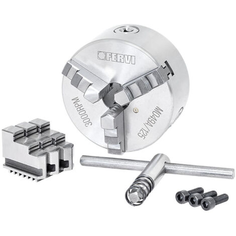 Mandrino autocentrante per tornio FERVI M049A/125 di precisione - 3+3 griffe - � 125 mm - ghisa (1/3)