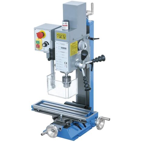 Trapano fresa da banco ad ingranaggi FERVI T059/16V - velocità variabile - con illuminazione, Potenza motore  16V/500W (1/5)