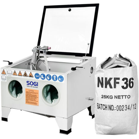 Sabbiatrice SOGI S-56 da banco + sacco 25 kg di corindone grana 36 allumina, SOGI S-56+ 25 kg di corindone grana 36 allumina