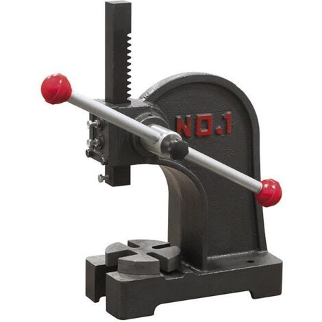 Pressa manuale a cremagliera da banco FERVI P022/10 con tavola girevole estraibile - forza 10000N
