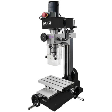 Fresatrice da banco SOGI S1-16 per metalli - motore 230 V/150 W - 2000 rpm - montante inclinabile
