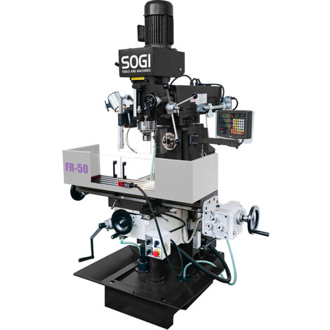 Fresatrice verticale/orizzontale SOGI FR-50 visualizzata 3 assi avanzamento automatico longitudinale