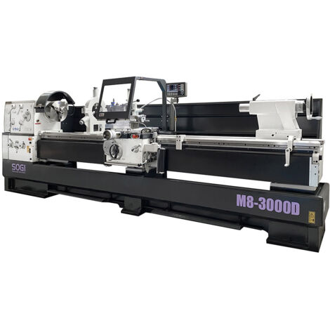 Tornio parallelo professionale con frizione SOGI M8-3000D - 360 x 3000 mm - Pb 105 mm - visualizzato con rapidi