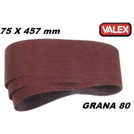 NASTRO ABRASIVO SET 3 PZ GR80 75x457 SMUSSATRICE LEVIGATRICE LN860 VALEX 1905142 (1/2)