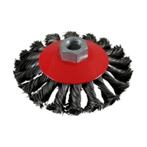 SPAZZOLA CONICA DIAM. 100 mm FILI INTRECCIATI ACCAIO SMERIGLIATRICE 1454153 VALEX