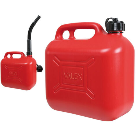 Tanica benzina 10 litri VALEX 1959851 con travasatore flessibile integrato nel tappo