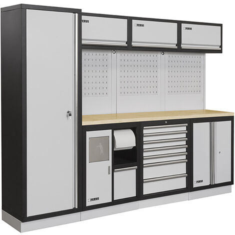 Arredamento modulare officina mobili banchi armadi cassettiere Fervi a007g
