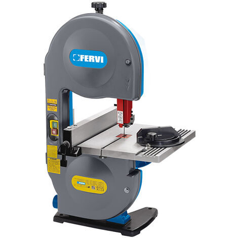 Segatrice a nastro verticale FERVI 0717A per legno da banco 350W volano Ø 200 mm banco inclinabile