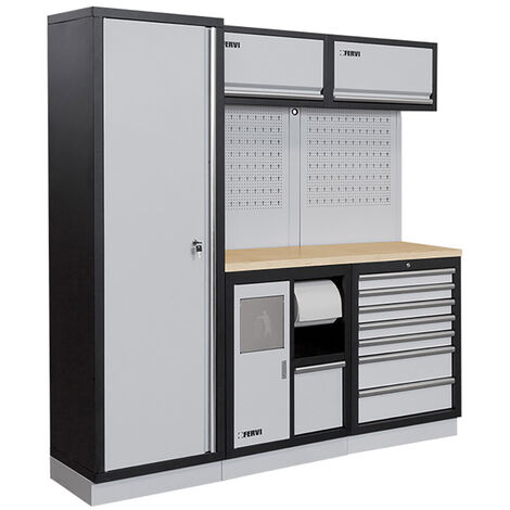 Arredamento modulare officina mobili banchi armadi cassettiere Fervi a007i