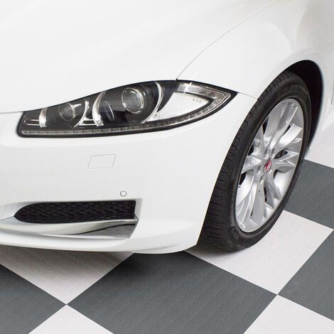 Kit da 4 piastrelle 1 mq SOGI PAV-02-BI1 in PVC per officina, garage, autosalone - colore bianco, KIT 4 pz - 1 mq