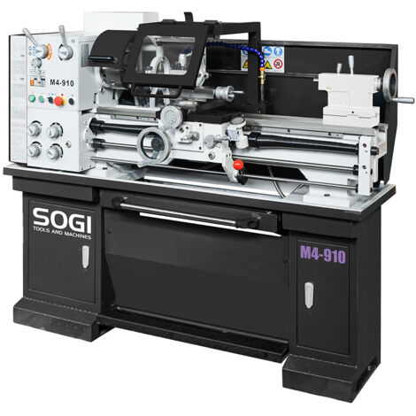 Tornio parallelo SOGI M4-910 300 x 910 mm per metalli - scatola Semi-Norton - avanzamenti automatici