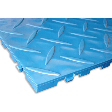 Piastrella SOGI PAV-01-BL in PP blu per pavimento officina e garage - disponibile in KIT, KIT  1 pz - 33 x 33 cm