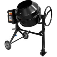 Betoniera elettrica a bicchiere SOGI BEM-160 - capacità 160 L - motore 650 W - per calcestruzzo, malta e intonaco - nera