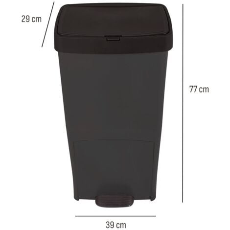 Cubo de basura Exterior 100 l (100 l, Negro, Redonda, Polipropileno)