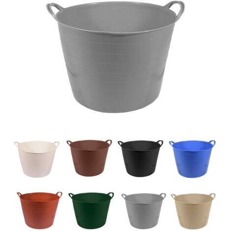 JARDIN202 - Espuerta de plástico  Capazo agrícola  1 unidad (42 L Gris)
