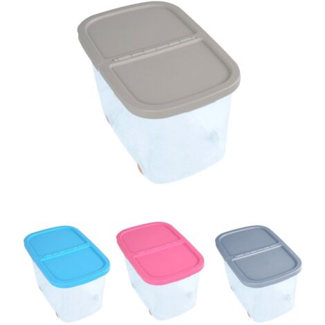 JARDIN202 - Cajas de Almacenaje Transparente Dos Compartimentos – Cajas Organizadoras de Plástico con Tapa y Ruedas  60 litros (Crudo)