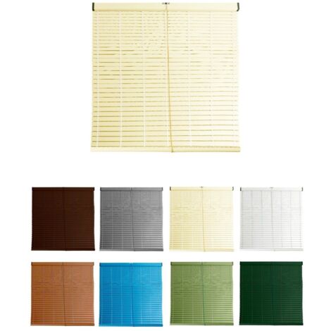 JARDIN202 - Persiana de PVC Alicantina con Polea Metálica  Persiana Enrollable  Estor Enrollable para Ventanas, Puertas, Salón y Cocina  95 x 120 cm (Marfil)