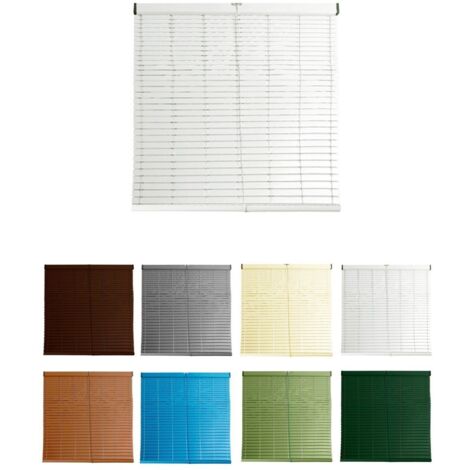 JARDIN202 - Persiana de PVC Alicantina con Polea Metálica  Persiana Enrollable  Estor Enrollable para Ventanas, Puertas, Salón y Cocina  95 x 220 cm (Blanco)