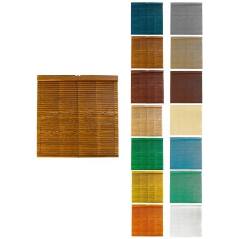 JARDIN202 - Persiana de Madera Alicantina con Polea Metálica - Estor Enrollable para Ventanas, Puertas, Salón 70 x 200 cm (Avellana (Barnizada)) (1/5)