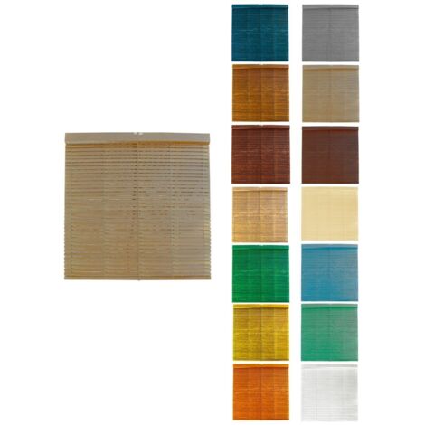 JARDIN202 - Persiana de Madera Alicantina con Polea Metálica - Estor Enrollable para Ventanas, Puertas, Salón  85 x 180 cm (Ocre (Pintada))