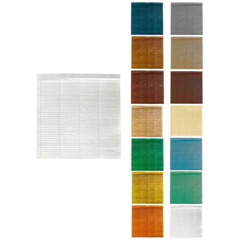 JARDIN202 - Persiana de Madera Alicantina con Polea Metálica - Estor Enrollable para Ventanas, Puertas, Salón  85 x 240 cm (Blanco (Pintada))