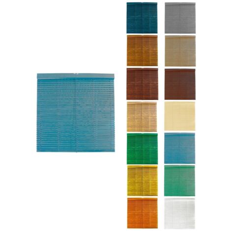 JARDIN202 - Persiana de Madera Alicantina con Polea Metálica - Estor Enrollable para Ventanas, Puertas, Salón  83 x 235 cm (Azul (Pintada))