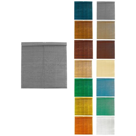 JARDIN202 - Persiana de Madera Alicantina con Polea Metálica - Estor Enrollable para Ventanas, Puertas, Salón  100 x 140 cm (Gris (Pintada))