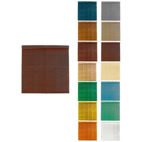 JARDIN202 - Persiana de Madera Alicantina con Polea Metálica - Estor Enrollable para Ventanas, Puertas, Salón  115 x 120 cm (Marrón (Pintada))