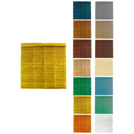 JARDIN202 - Persiana de Madera Alicantina con Polea Metálica - Estor Enrollable para Ventanas, Puertas, Salón  115 x 240 cm (Amarillo (Barnizada))