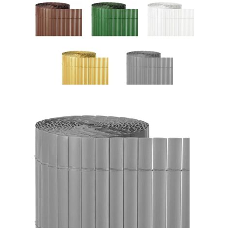 JARDIN202 - Cañizo PVC Doble Cara 1600gr/m² - Valla ocultación - Resistente a los Rayos UV protección contra el Viento 1x3m (Gris)