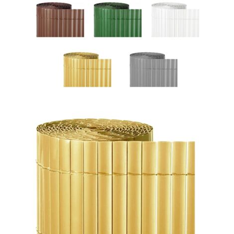 JARDIN202 - Cañizo PVC Doble Cara 1600gr/m² - Valla ocultación - Resistente a los Rayos UV protección contra el Viento  2x3m (Caña)
