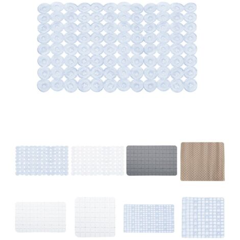 JARDIN202 - Alfombra de Baño Antideslizante Suave y Acolchada - Estera Resistente con Ventosas para el Baño o Ducha 68x36 cm (Transparente - Redondo)