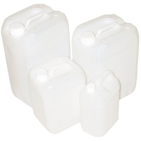 JARDIN202 - Bidón Plástico Alimentario con Asa - Garrafa Blanca Multiusos  Pack 4 uds (5 Litros)