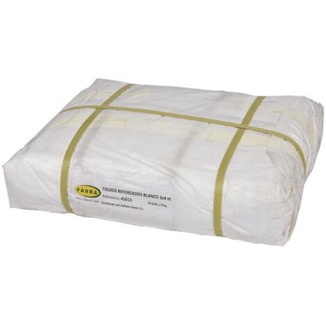 Faura - Faura - Lona de protección Blanca  Lona Cubierta impermeable   Polietileno Reforzado - Blanco  Varias Medidas  6x10 m. ()  6x10 m.  6x10 m. -