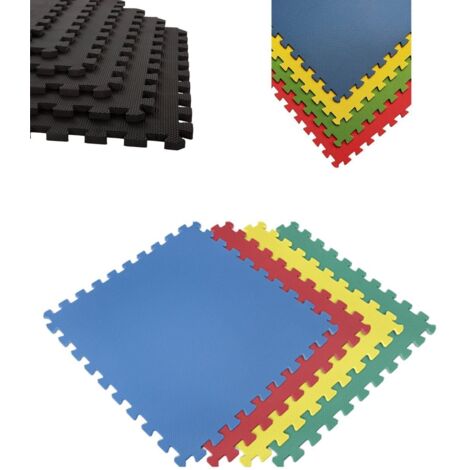 JARDIN202 - Esterilla Puzzle para Suelos de Gimnasio y Fitness Protección de Goma 60x60 cm Colchoneta Antideslizante 40 Piezas - 14,4 m² (Multicolor)