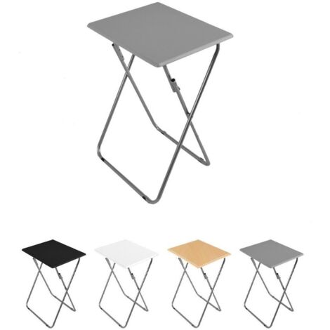JARDIN202 - Mesa Plegable Portátil Rectangular – Mesa Auxiliar Abatible 48 x 38 x 66 cm   (Gris)