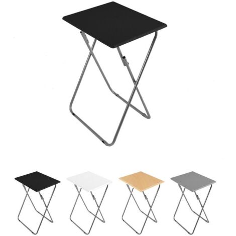 JARDIN202 - Mesa Plegable Portátil Rectangular – Mesa Auxiliar Abatible 48 x 38 x 66 cm   (Negra)