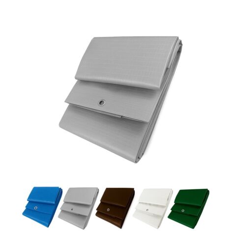 JARDIN202 - Toldo Reforzado Impermeable Lona Multiusos Con Ojales Seleccione medida 4X6M. (Gris)