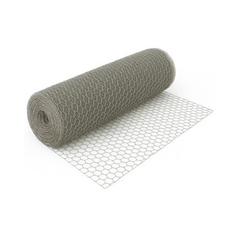 JARDIN202 - Malla Hexagonal Galvanizada para Cercados Ideal para Jardín y Protección de Animales Rollos de 0,5x10m, 1x10m, 1x25m y 1x50m 13mm 0,5x10m (Plata) (1/5)