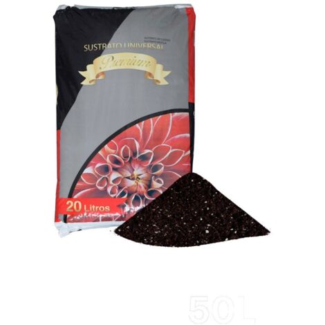 JARDIN202 - Sustrato Universal Premium con fibras de coco, turbas, sustrato vegetal, perlita y enriquecido ideal para Todo tipo de Plantas  1 saco de 20 Litros -