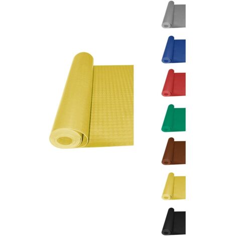 JARDIN202 - Suelo de caucho círculos 3mm  Pavimento de círculos  Alta Resistencia Industrial  Talleres y Garajes  COLORFULL  Rollo: 1x4 metros (Amarillo)