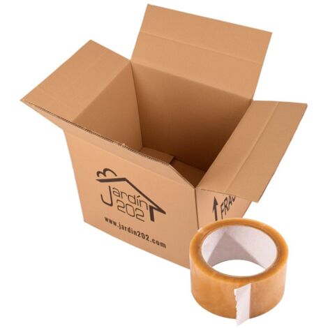 JARDIN202 - Cajas de Cartón para Mudanza y Almacenaje – Varias Medidas, Resistentes y Reutilizables - Set de Cajas de Cartón Multi-Tamaño  40x50x33cm - Pack 20 uds + Precinto -