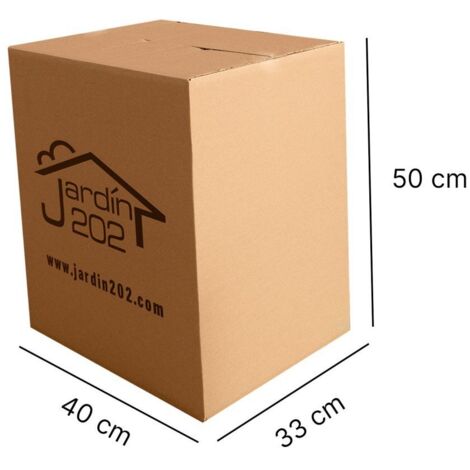 JARDIN202 - JARDIN202 - Cajas de Cartón para Mudanza y Almacenaje – Varias Medidas, Resistentes y Reutilizables - Set de Cajas de Cartón Multi-Tamaño  40x50x33cm - Unidad ()  40x50x33cm - Unidad  40x5