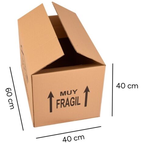 JARDIN202 - JARDIN202 - Cajas de Cartón para Mudanza y Almacenaje – Varias Medidas, Resistentes y Reutilizables - Set de Cajas de Cartón Multi-Tamaño  60x40x40cm - Unidad ()  60x40x40cm - Unidad  60x4