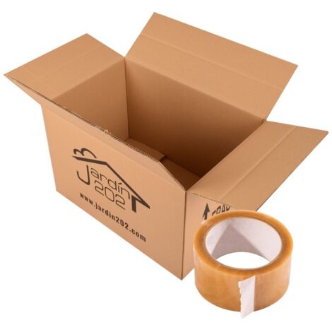 JARDIN202 - Cajas de Cartón para Mudanza y Almacenaje – Varias Medidas, Resistentes y Reutilizables - Set de Cajas de Cartón Multi-Tamaño  60x40x40cm - Unidad + Precinto -